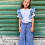 Pantalone palazzo con rouches