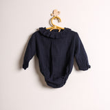 Body con colletto rouches unisex