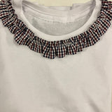 T-shirt con colletto vichy