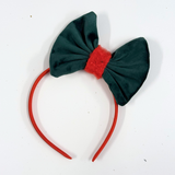 Cerchietto con fiocco lana boucle