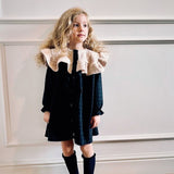 Abito teddy e tartan blu