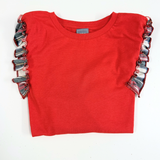 T-Shirt red con tartan bianco