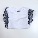 T-Shirt bianca con rouches 1