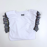 T-Shirt bianca con rouches 2