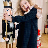 Abito teddy e tartan blu