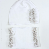 Set cappello e collo con rouches bimba