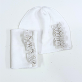Set cappello e collo con rouches bimba