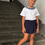 T-shirt con colletto scuola
