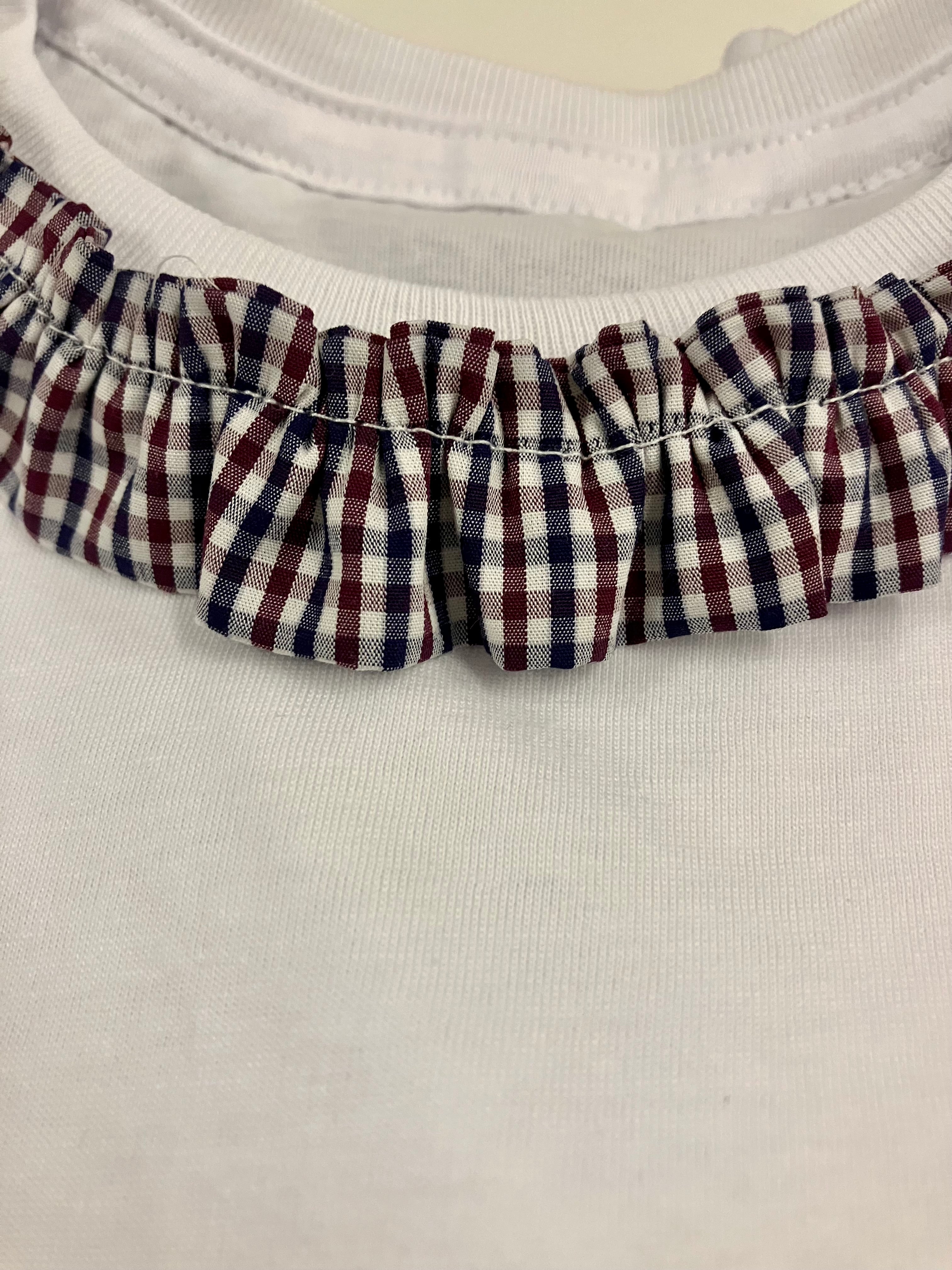 T-shirt con colletto vichy