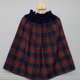 Gonna tartan blu e rosso