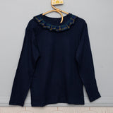 T-shirt con colletto blu