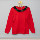 T-shirt con colletto rossa