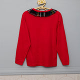 T-shirt con colletto rossa