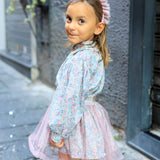 Gonna con tulle e fodera liberty