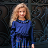 T-shirt con colletto blu