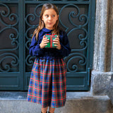 Gonna tartan blu e rosso