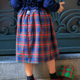 Gonna tartan blu e rosso