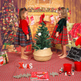 CHRISTMAS DRESS IN GREEN VELVET AND RED TARTAN