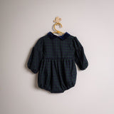 CHRISTMAS BOY ROMPER WITH BLUE VELVET