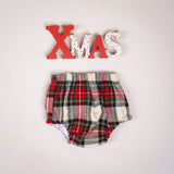 Christmas Bloomers tartan bianco