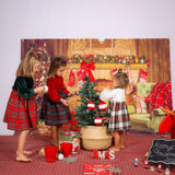 CHRISTMAS DRESS IN VELLUTO BIANCO E TARTAN BIANCO